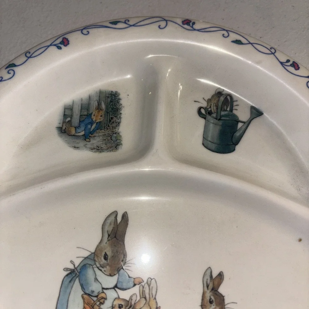 Vintage Peter Rabbit and Friends Toddler Child Melamine Divided Plate by EDEN